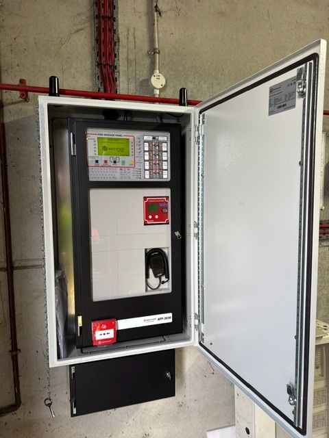 Commercial fire indicator panel in plant room
